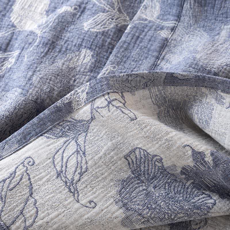 Kimono in cotone e lino floreale - image 8