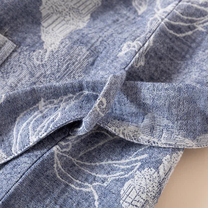 Kimono in cotone e lino floreale - image 7