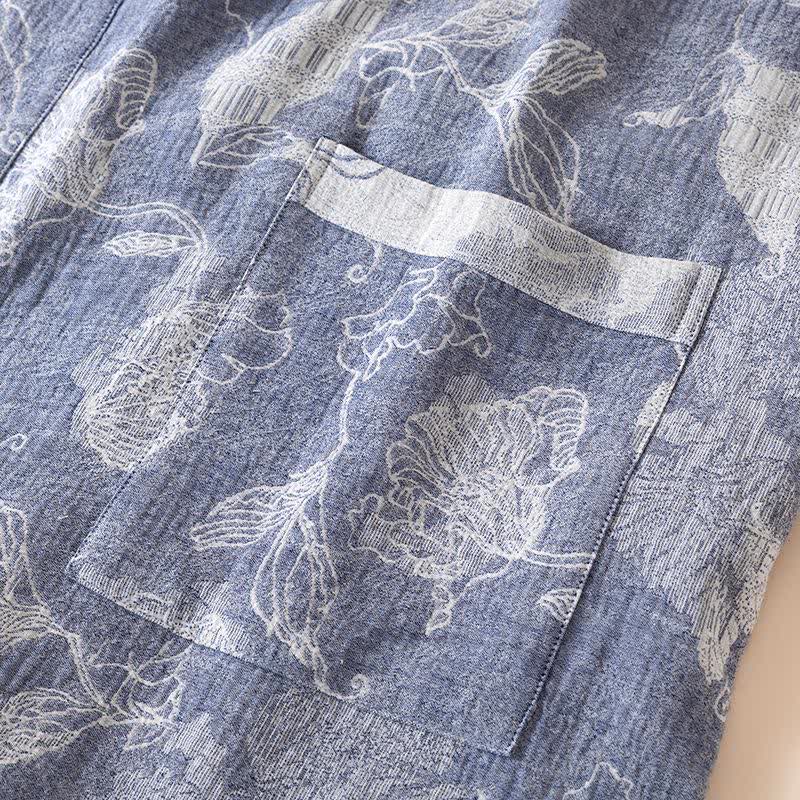 Kimono in cotone e lino floreale - image 4