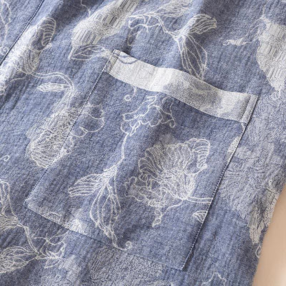Kimono in cotone e lino floreale - image 4