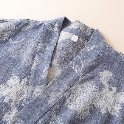 Kimono in cotone e lino floreale - image 3