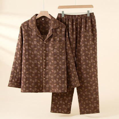Completo da notte in garza di cotone color zucca - 2XL - image 0