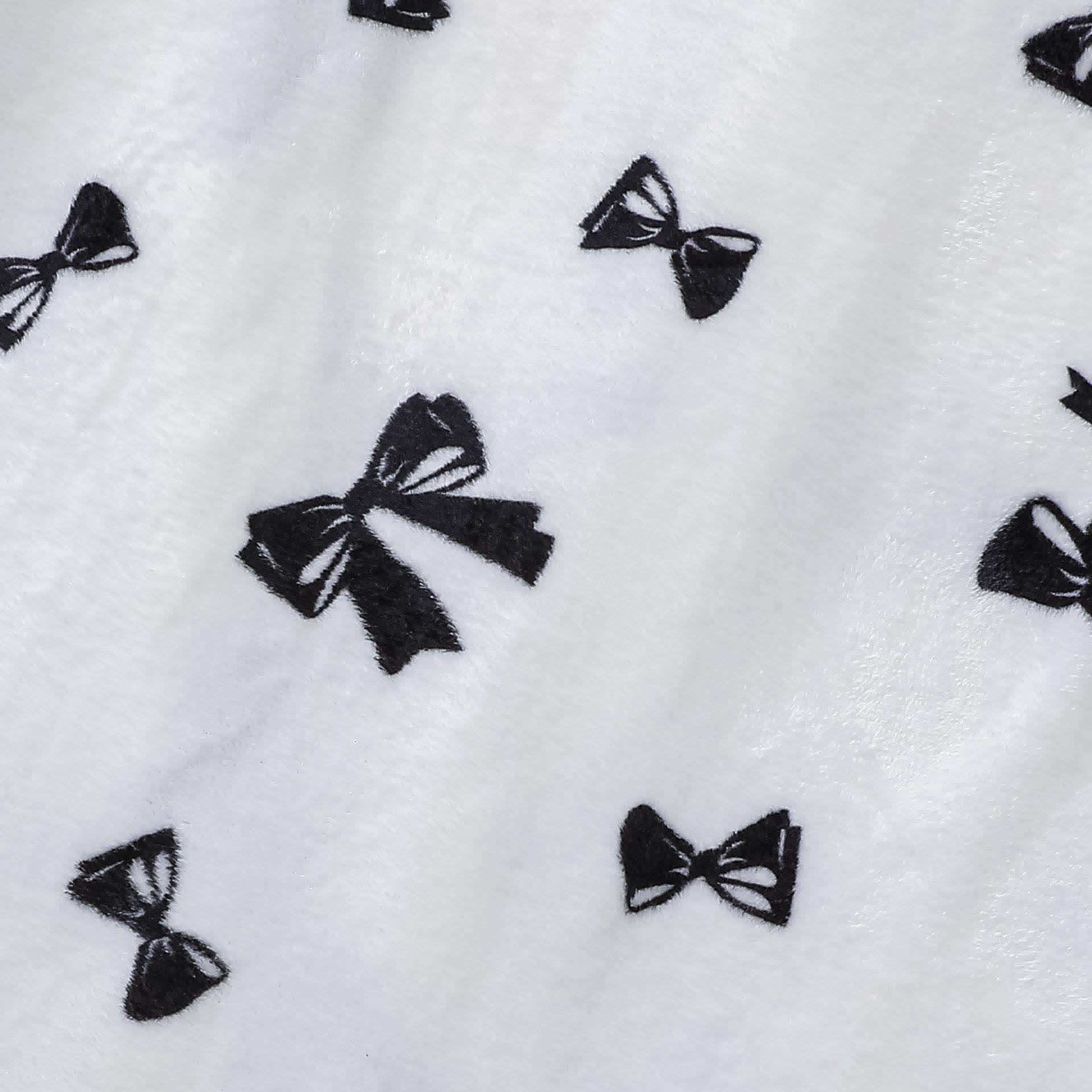 Accappatoio in peluche con stampa fiocco nero - image 7
