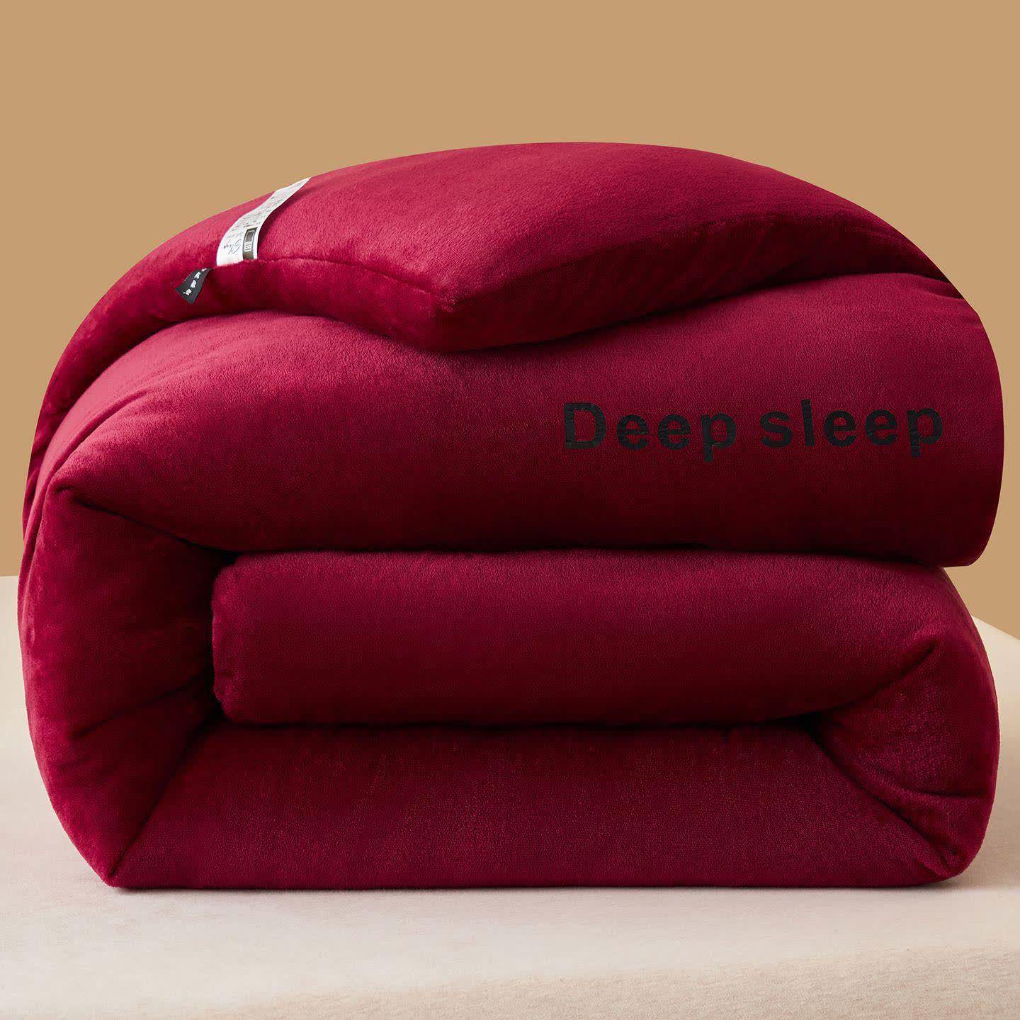 Coperta calda e soffice con stampa a lettere - Vino - Matrimoniale Grande - image 14