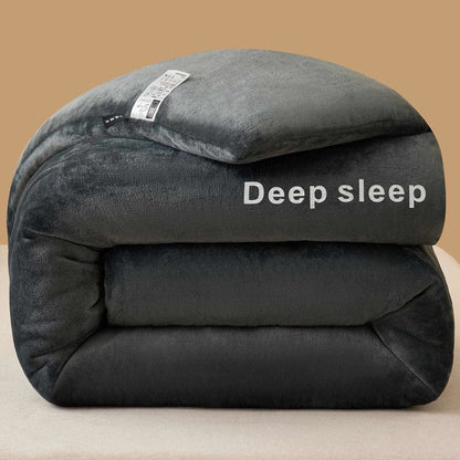 Coperta calda e soffice con stampa a lettere - Grigio scuro - Matrimoniale Grande - image 8
