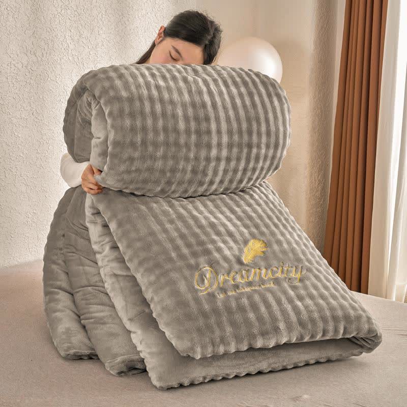 Coperta calda e soffice in tinta unita - Grigio - Matrimoniale Grande - image 9