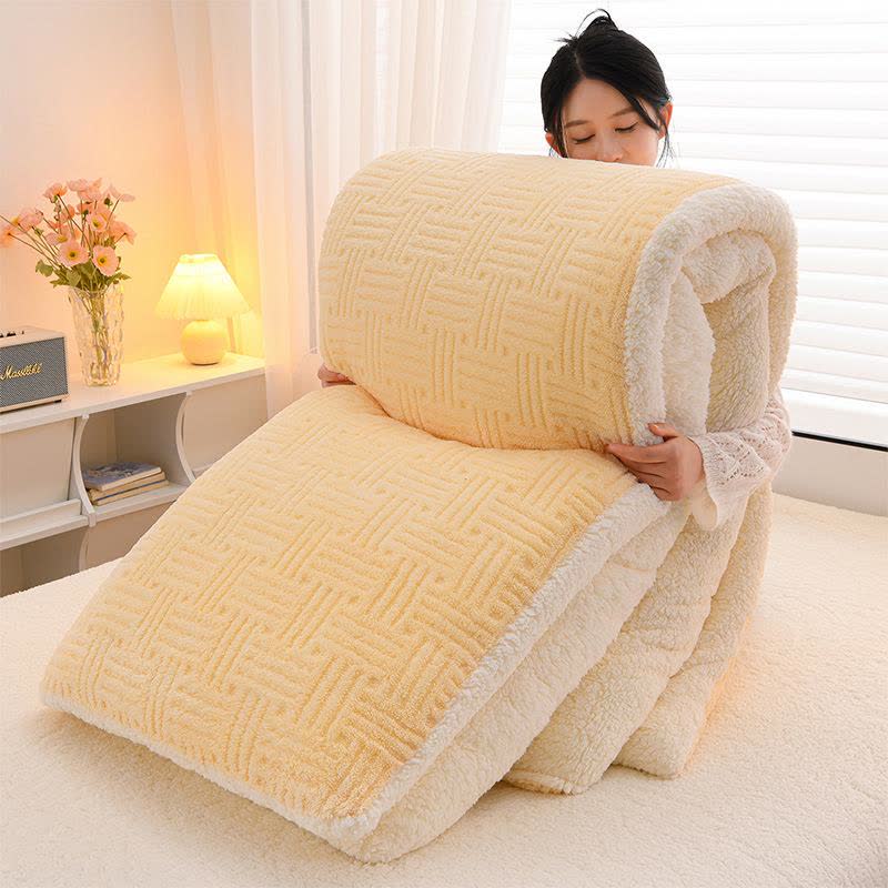 Coperta Sherpa testurizzata a righe geometriche - image 1