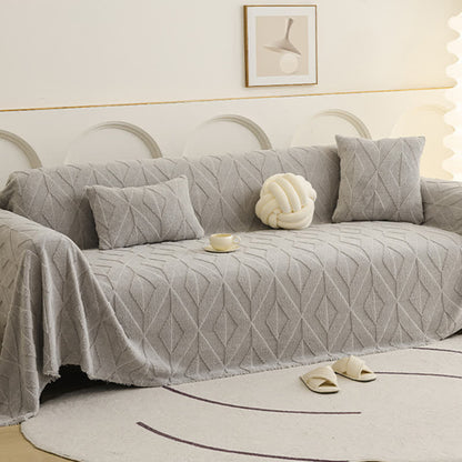 Coperta da divano con trama a diamante semplice - Grigio - 180cm x 340cm - image 2