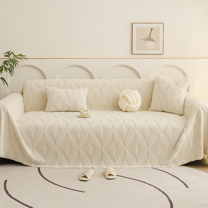 Coperta da divano con trama a diamante semplice - image 1