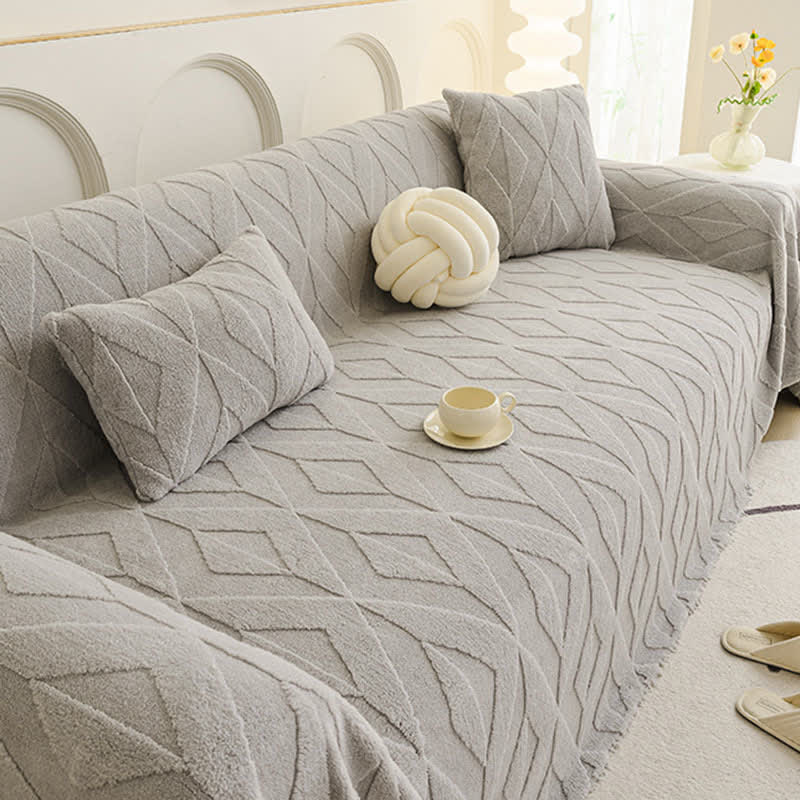 Coperta da divano con trama a diamante semplice - image 4