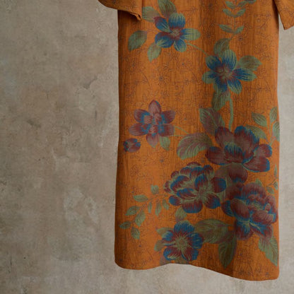 Camicia da notte vintage in garza di cotone con fiori di pesco - image 4