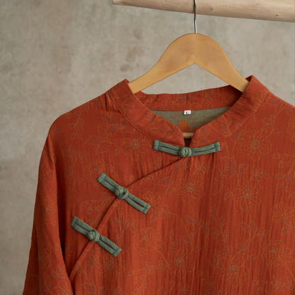 Camicia da notte vintage in garza di cotone con fiori di pesco - image 8