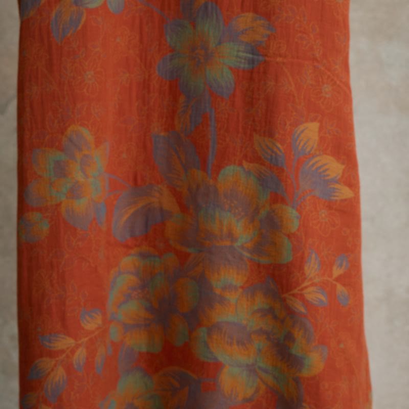 Camicia da notte vintage in garza di cotone con fiori di pesco - image 10