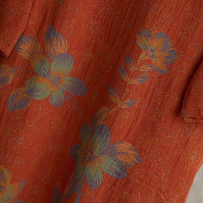 Camicia da notte vintage in garza di cotone con fiori di pesco - image 12