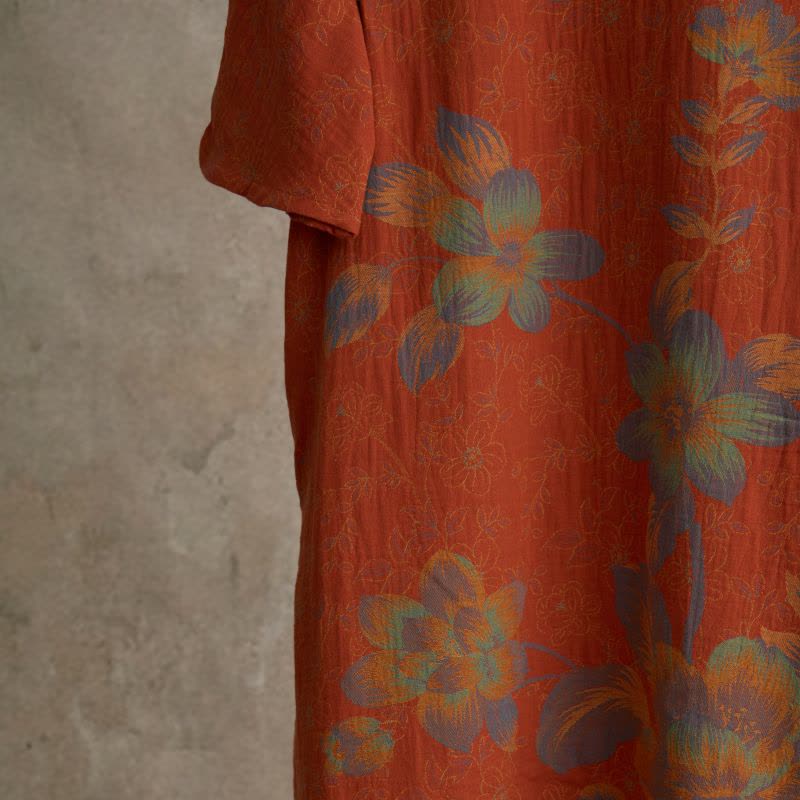 Camicia da notte vintage in garza di cotone con fiori di pesco - image 9