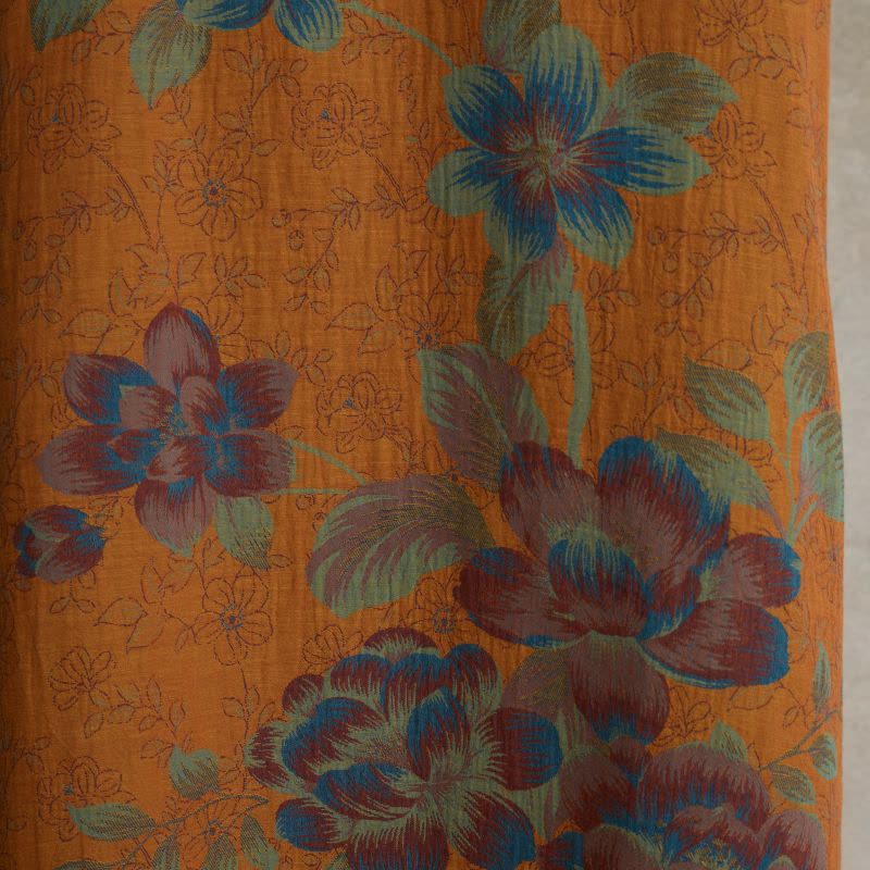 Camicia da notte vintage in garza di cotone con fiori di pesco - image 5