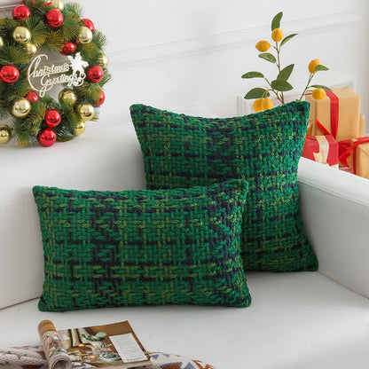 Federa decorativa moderna in jacquard a quadri - Verde scuro - 2 pezzi - 30cm x 50cm - image 6