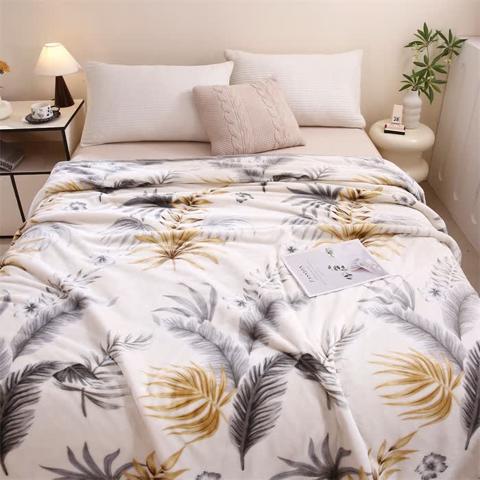 Coperta calda con stampa a foglie - image 2