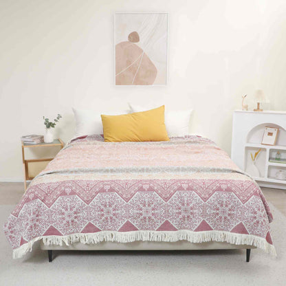 Trapunta in garza di cotone naturale con motivo etnico - Matrimoniale - image 0