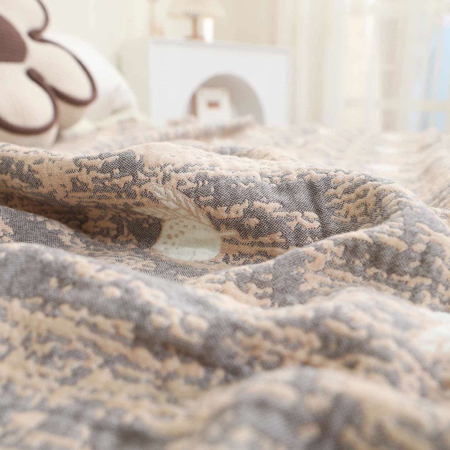 Trapunta con nappe in garza di cotone naturale al limone - image 2