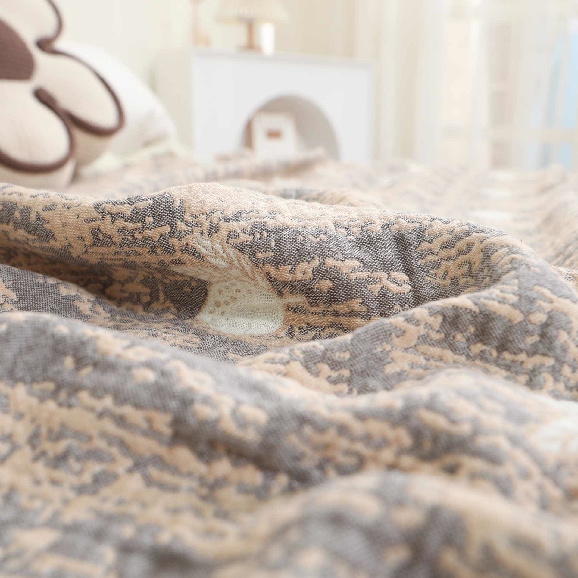 Trapunta con nappe in garza di cotone naturale al limone - image 2