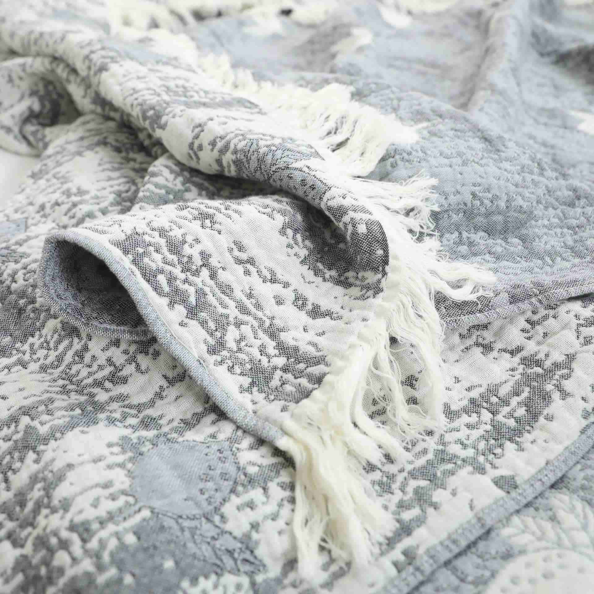 Trapunta con nappe in garza di cotone naturale al limone - image 4