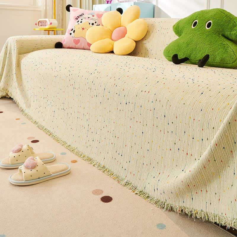 Protezione per divano in ciniglia a pois colorati - Verde - 180cm x 340cm - image 6