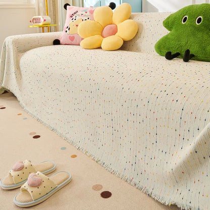 Protezione per divano in ciniglia a pois colorati - Blu - 180cm x 340cm - image 9