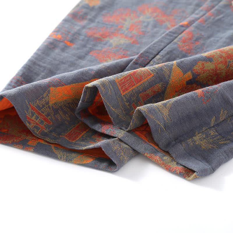 Completo da notte in cotone jacquard con motivo albero retrò - image 8