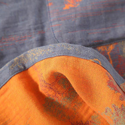 Completo da notte in cotone jacquard con motivo albero retrò - image 10