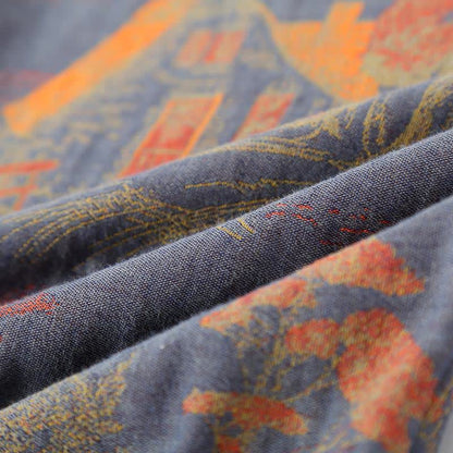 Completo da notte in cotone jacquard con motivo albero retrò - image 9