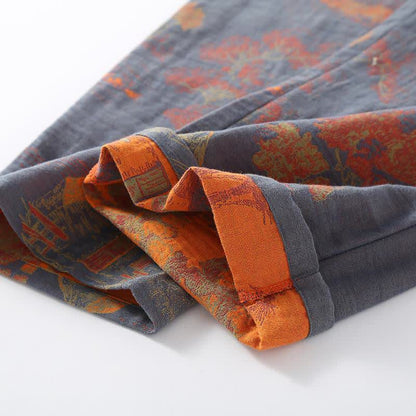 Completo da notte in cotone jacquard con motivo albero retrò - image 7