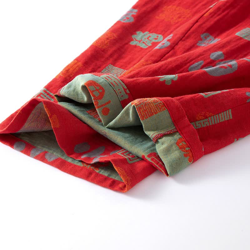 Completo da notte in garza di cotone orientale di buon auspicio - image 6