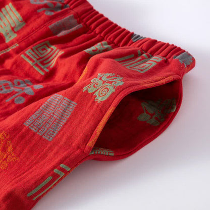 Completo da notte in garza di cotone orientale di buon auspicio - image 7