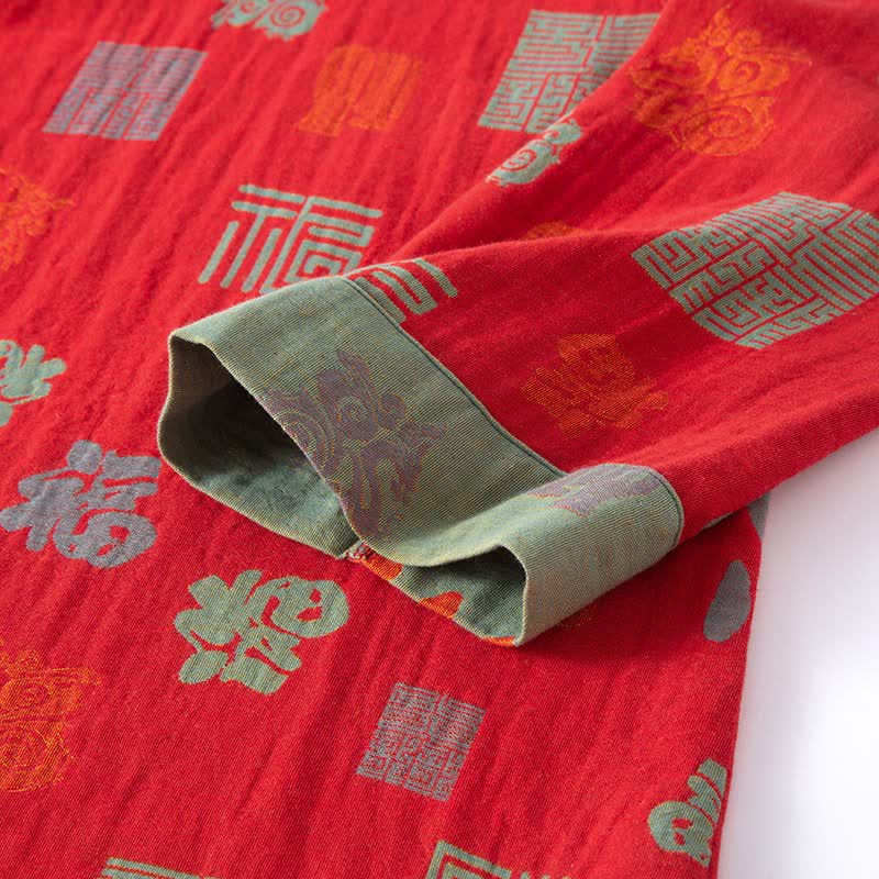 Completo da notte in garza di cotone orientale di buon auspicio - image 3