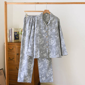 Completo da notte in cotone naturale Grey Rose - XL - image 0