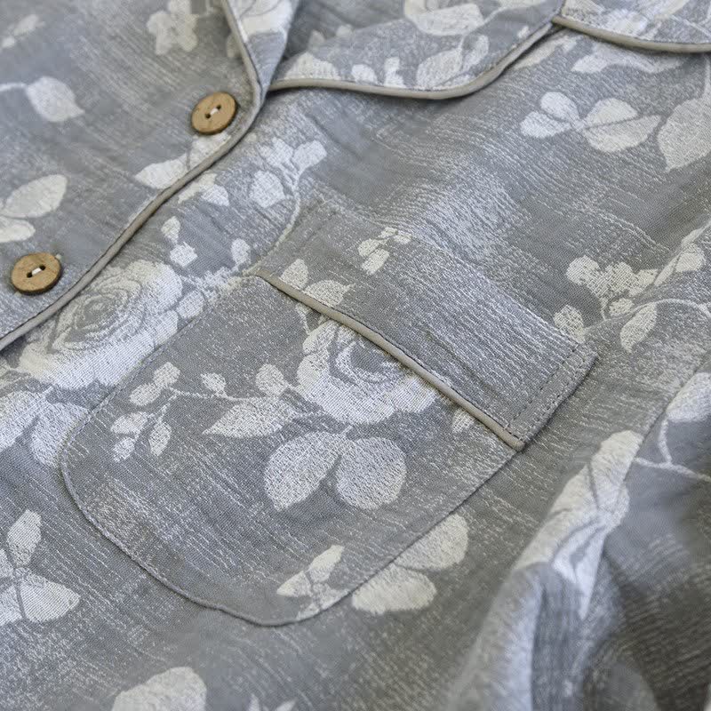 Completo da notte in cotone naturale Grey Rose - image 4