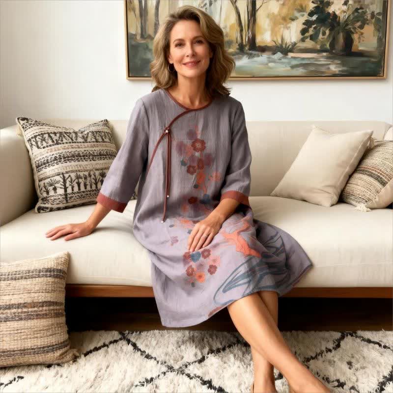 Camicia da notte in garza di cotone ispirata ai fiori di ciliegio - image 2