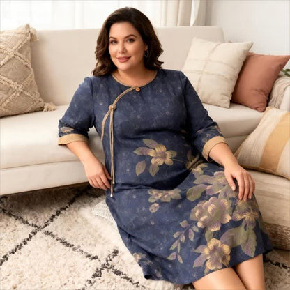 Camicia da notte in garza di cotone floreale in stile orientale - image 2