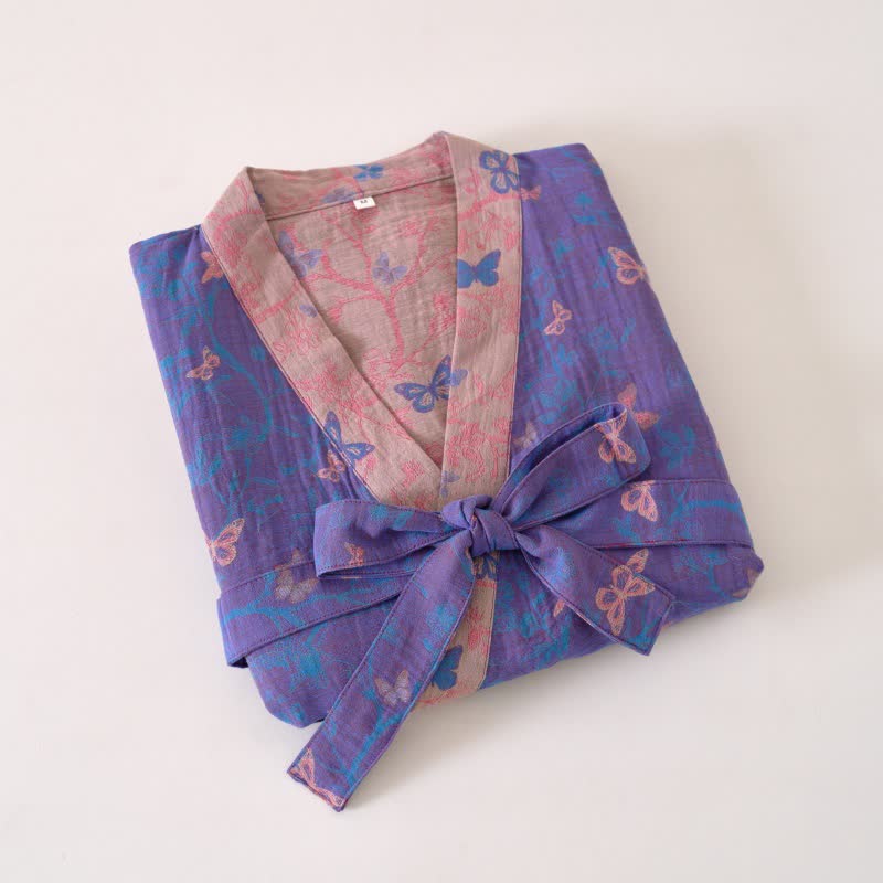 Kimono in garza di cotone a farfalla - image 3