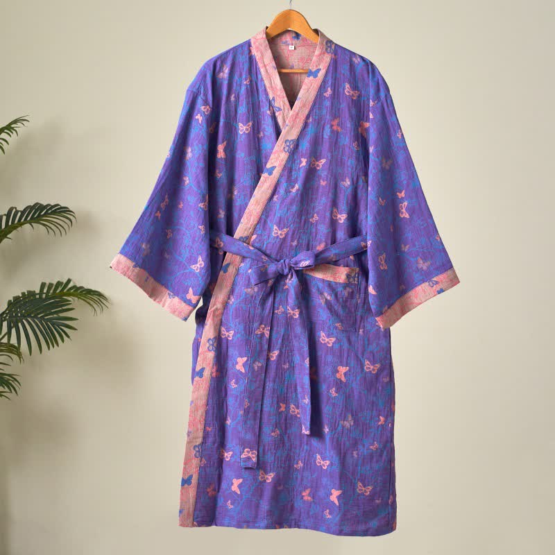 Kimono in garza di cotone a farfalla - image 1