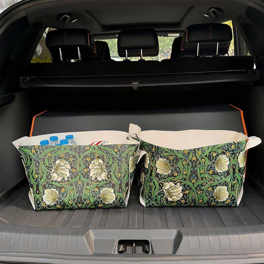 Contenitore portaoggetti staccabile con motivo floreale retrò - 2 pezzi - 9"L x 13"L x 9"A - image 0