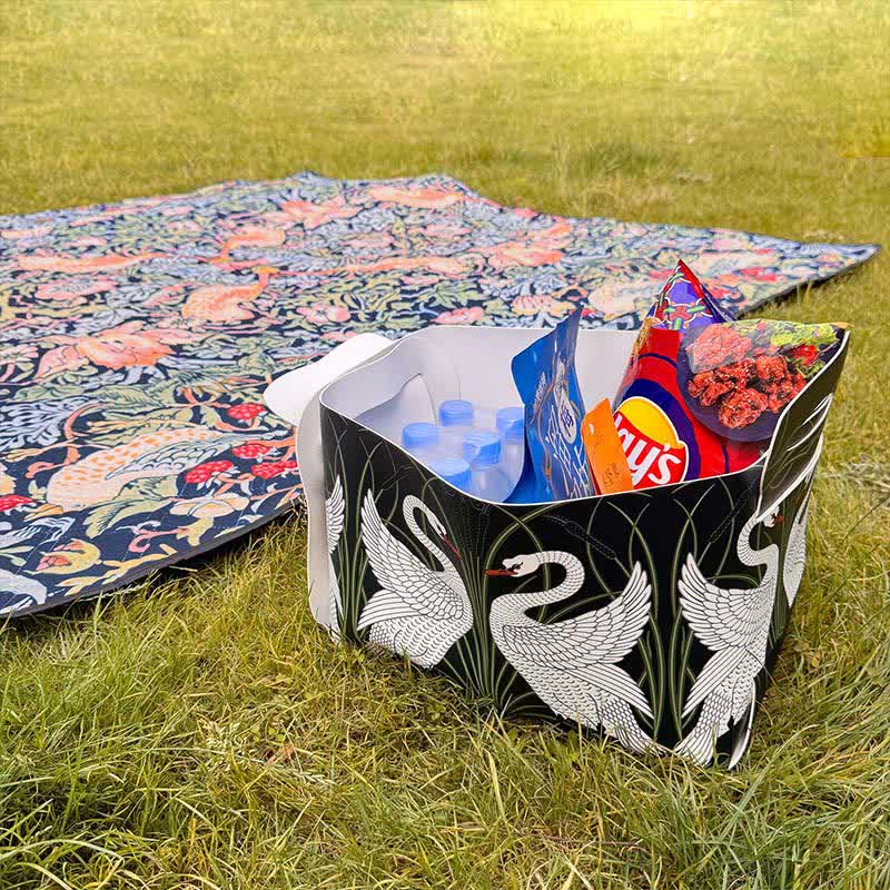 Contenitore portaoggetti di grande capacità in pelle di cigno rurale - image 3