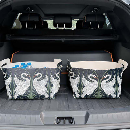 Contenitore portaoggetti di grande capacità in pelle di cigno rurale - 2 pezzi - 9"L x 13"L x 9"A - image 0