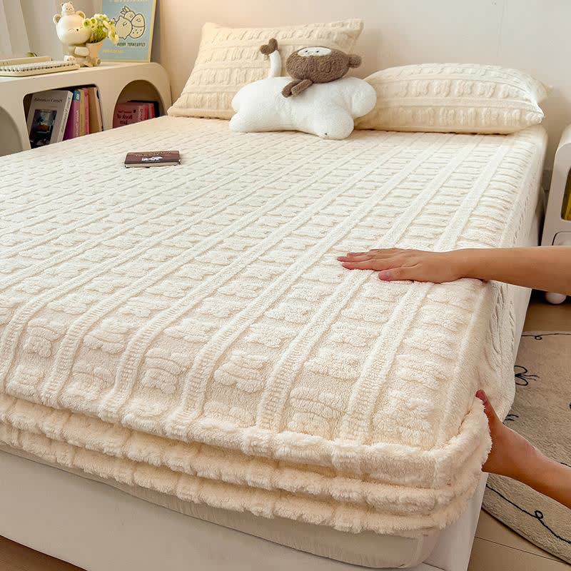 Lenzuolo con angoli caldo in pile a righe - Beige - 2 federe - 48cm x 74cm - image 15