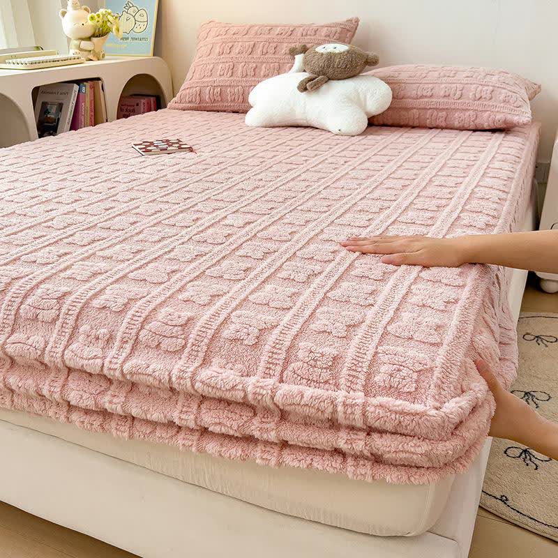 Lenzuolo con angoli caldo in pile a righe - Rosa - 2 federe - 48cm x 74cm - image 9