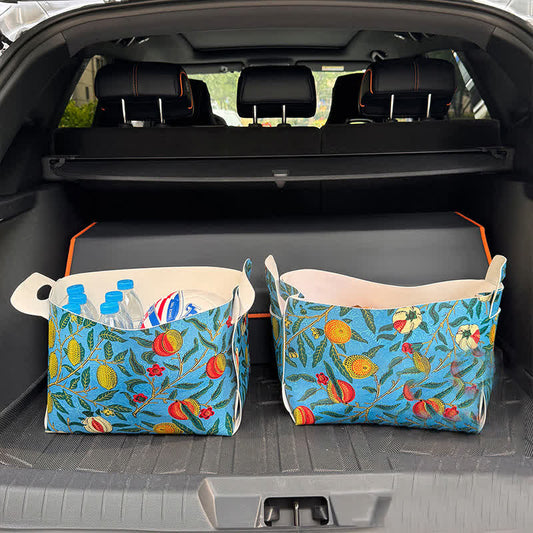 Contenitore portaoggetti pastorale in pelle di grande capacità - 2 pezzi - 9"L x 13"L x 9"A - image 0