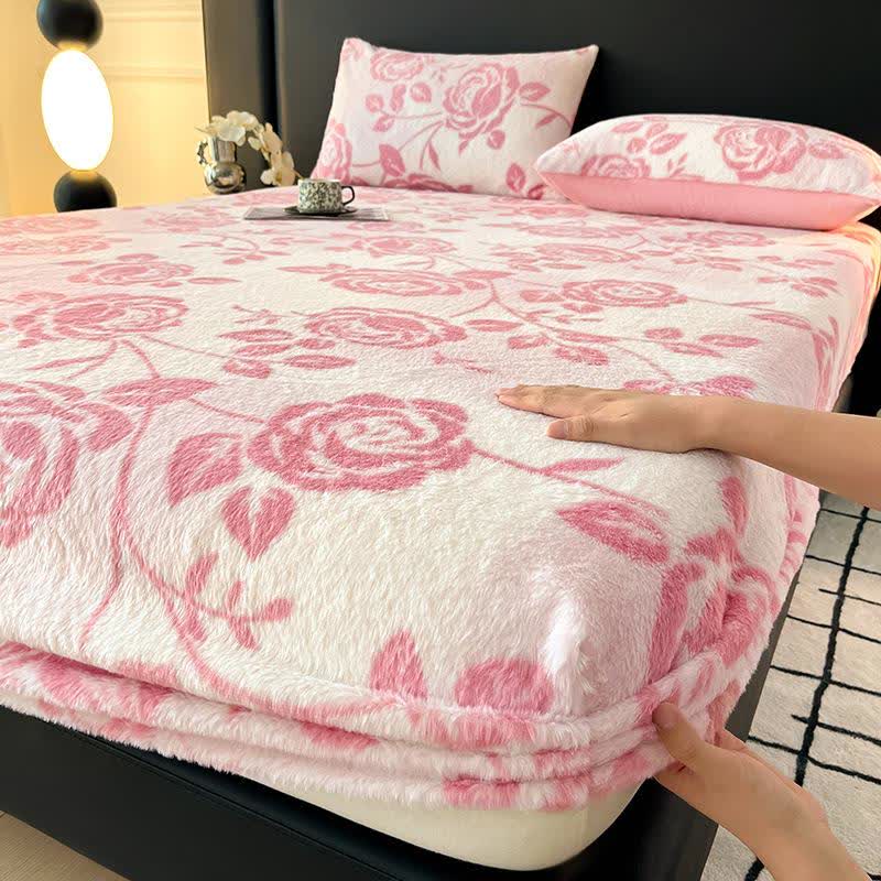Lenzuolo con angoli caldo in pile rosa - 2 federe - 48cm x 74cm - image 0