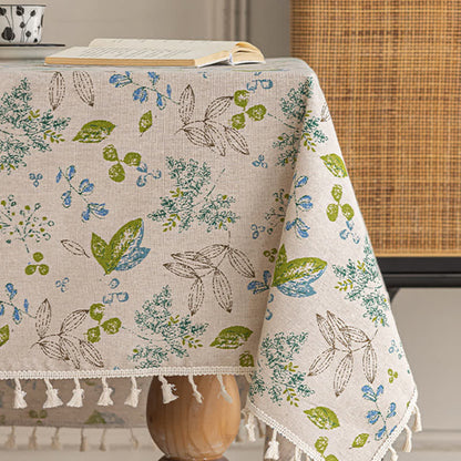 Tovaglia con nappe stampate a foglie fresche - image 2