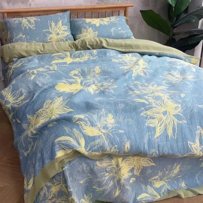 Set di biancheria da letto in garza di cotone Dahlia (4 pezzi) - image 16